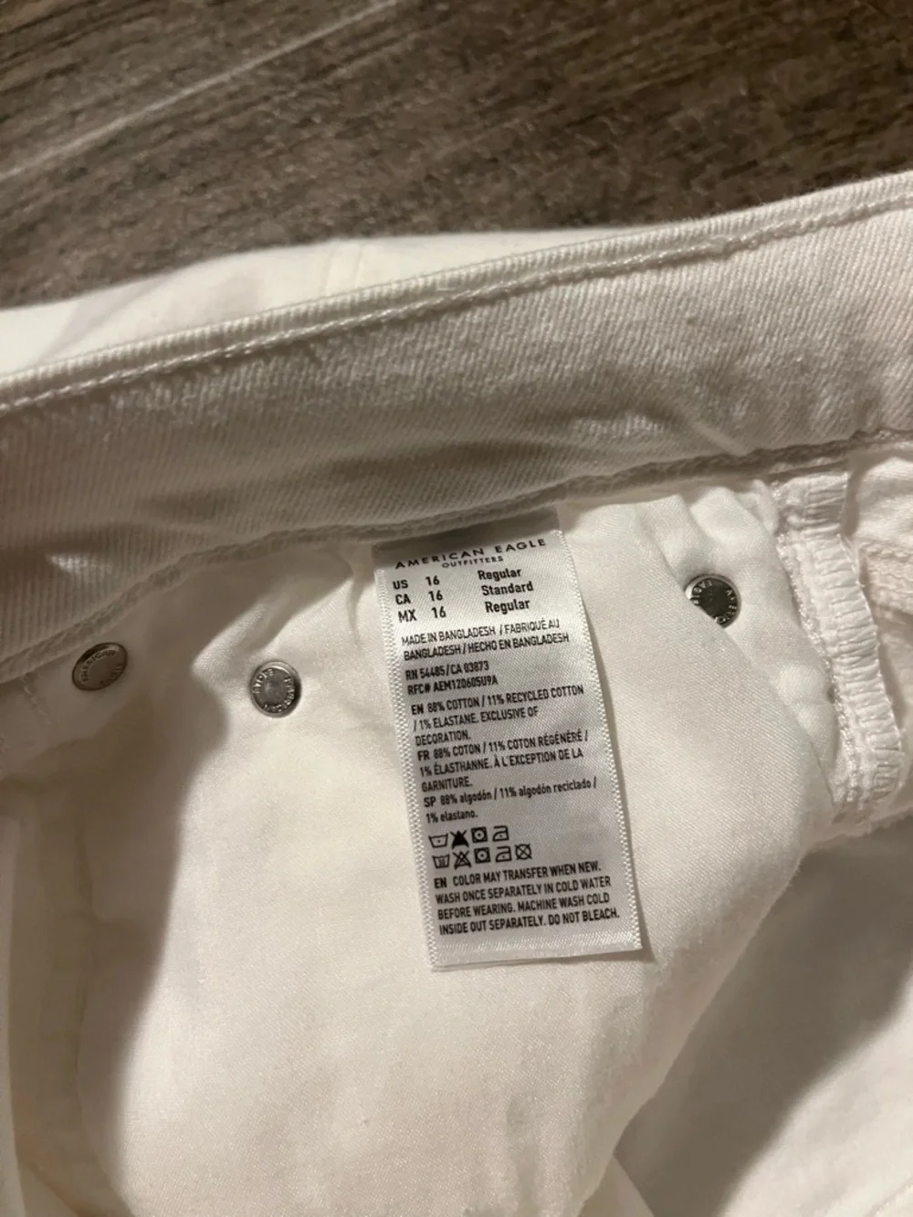 American Eagle Barrel Jeans White Women’s Size 14 Wide Leg NWT - Picture 5 of 11